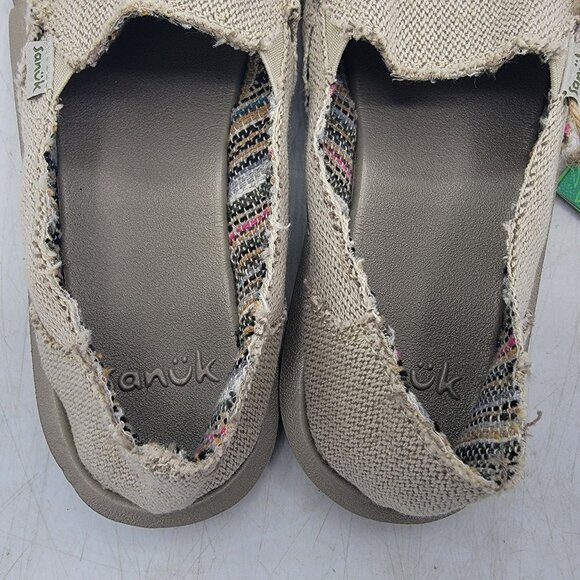 Sanuk Donna Hemp Womens 6 Beige Slip On Shoes Casual Lightweight SWF1160 - Picture 5 of 14